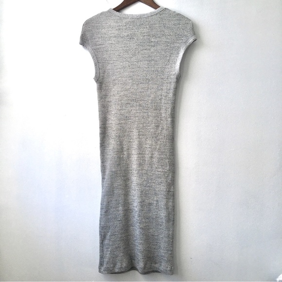 James Perse binding fitted ribbed dress. Heather gray. Size 4. - Picture 6 of 11